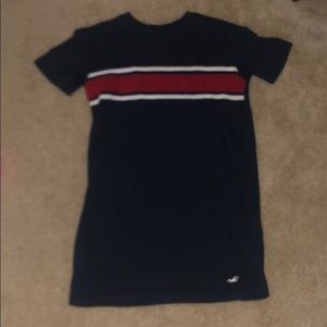 navy, white and red t-shirt dress